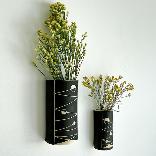 Modern Ceramic Wall Vase with Abstract Design