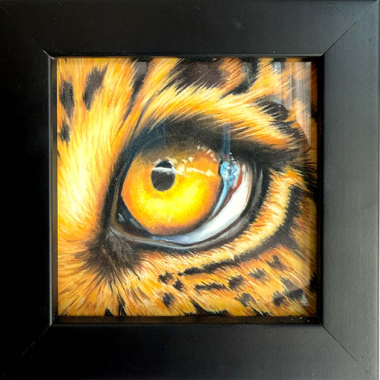 Original Pastel Painting of Cheetah Eye