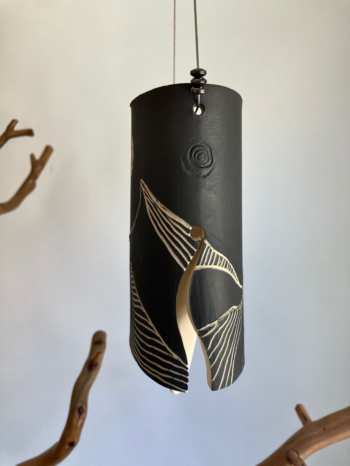 Wind Chime with etched mountain theme design