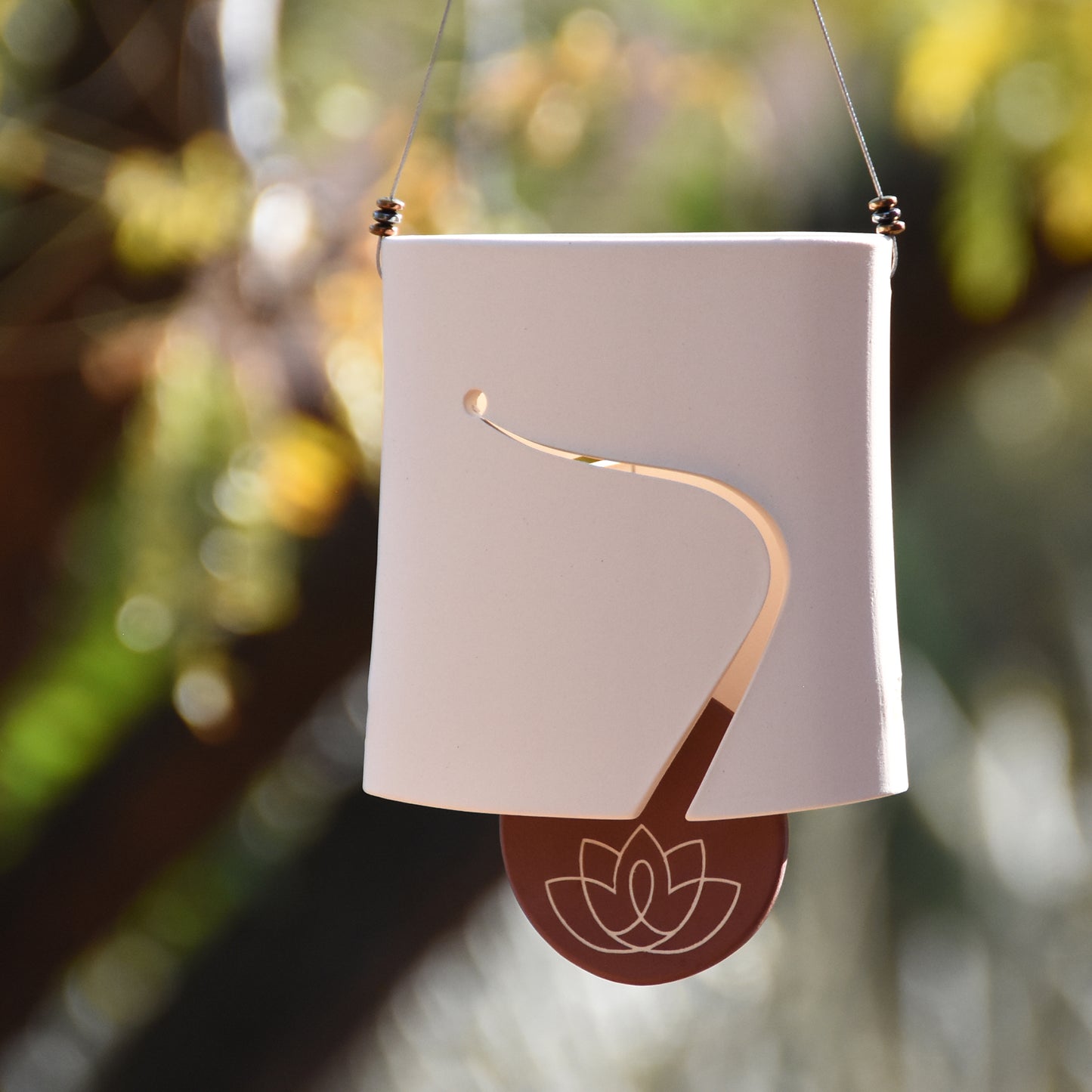 Living Beauty Cancer Foundation Wind Chime with Lotus Pendant