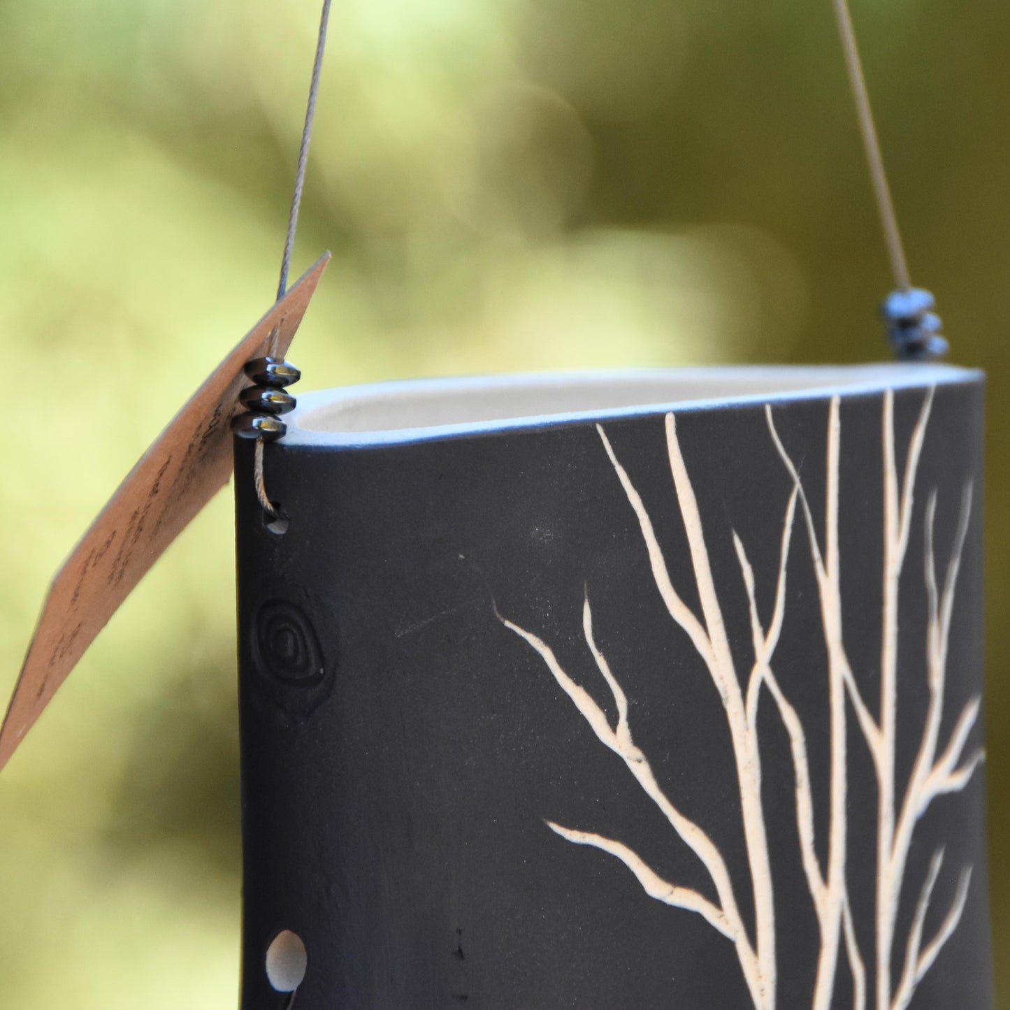 In The Woods Sgraffito Wind Chime Bell