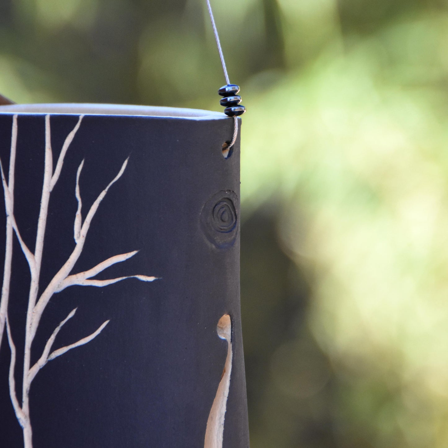 In The Woods Sgraffito Wind Chime Bell