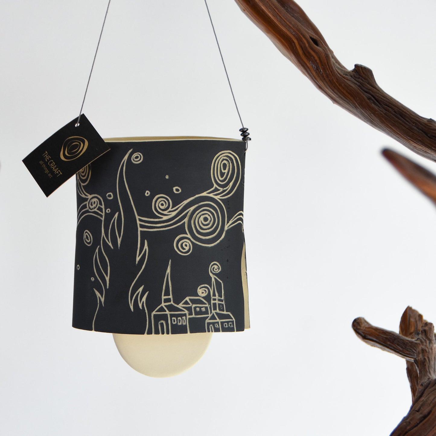 Starry Night Sgraffito Wind Chime Bell