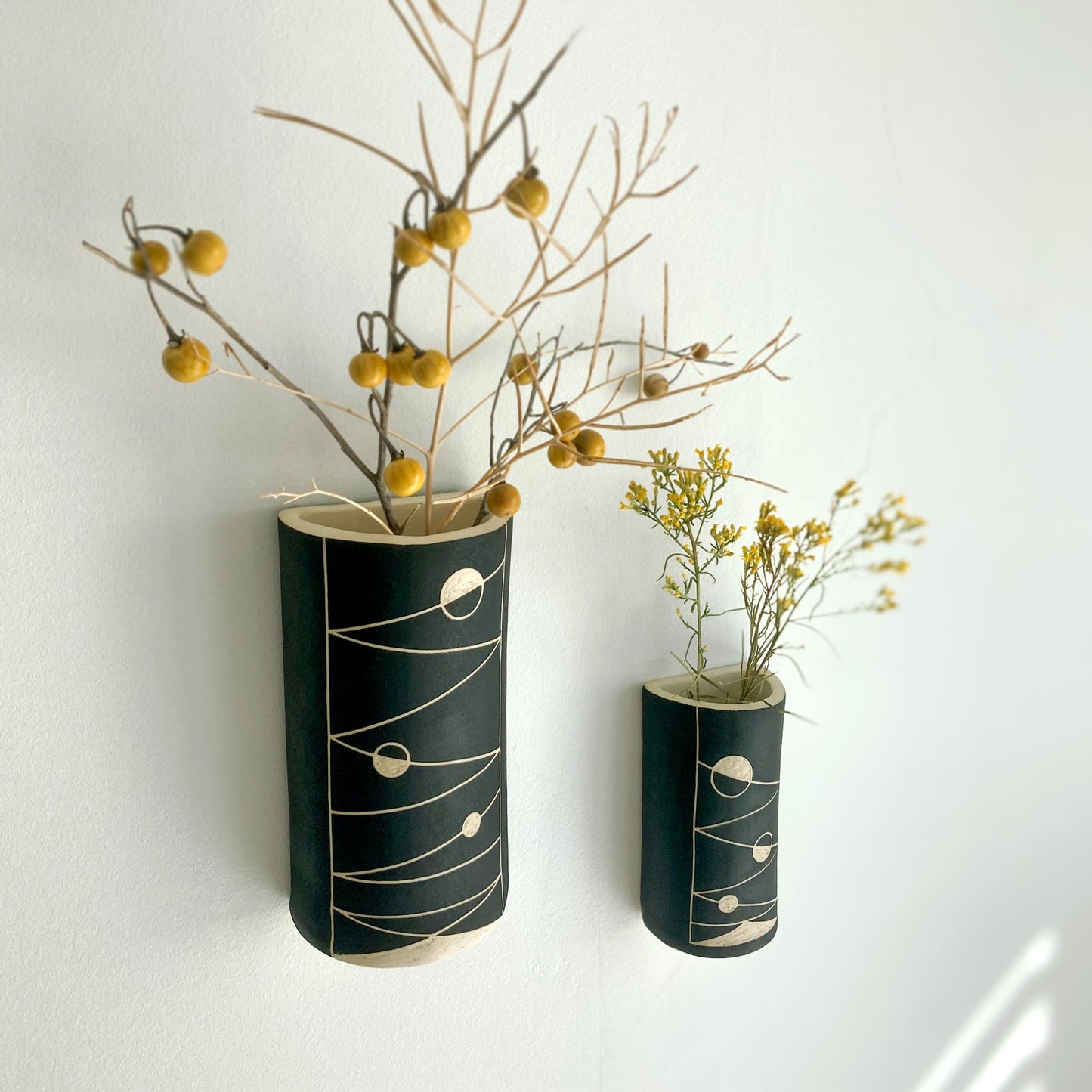 Modern Ceramic Wall Vase with Abstract Design