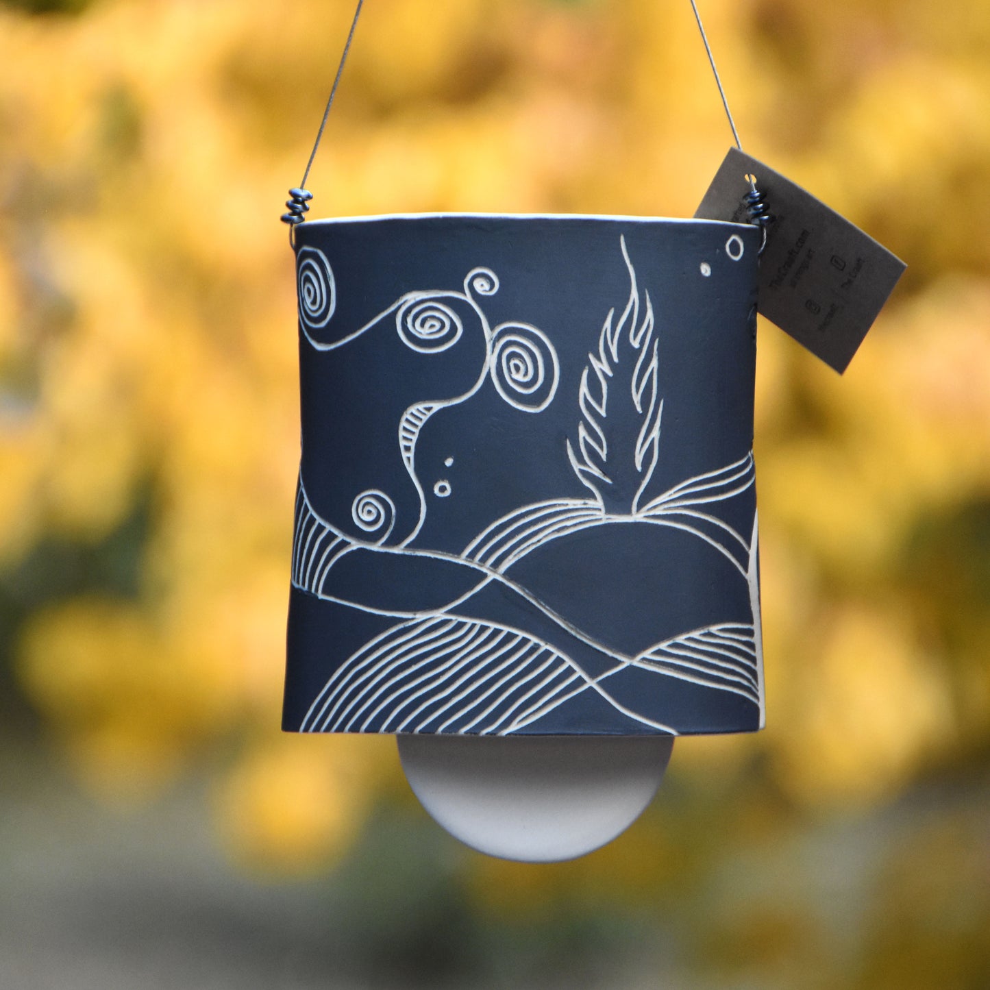 Starry Night Sgraffito Wind Chime Bell