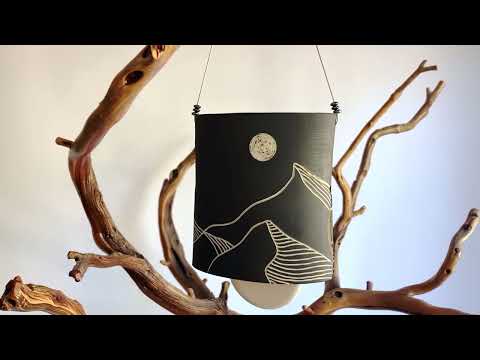 Wind Chime with etched mountain theme design