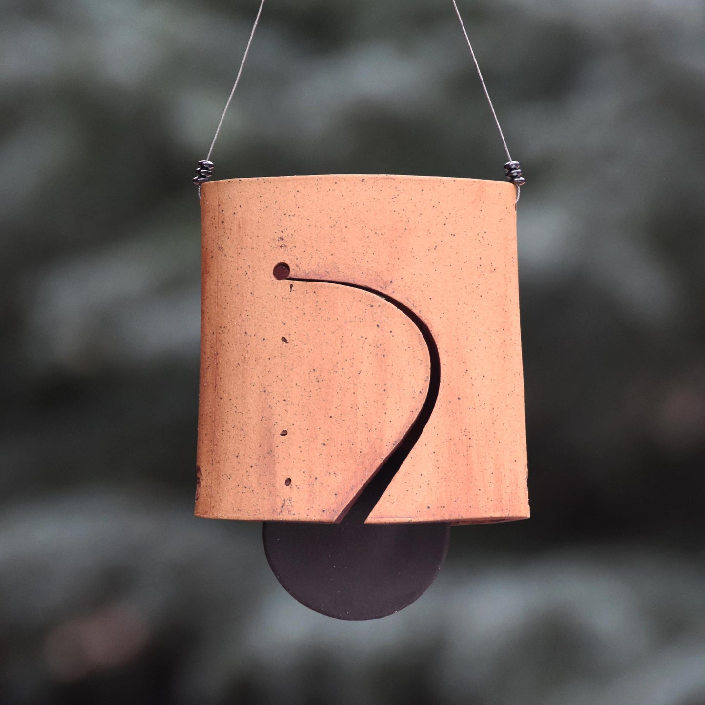 Modern Ceramic Wind Chime with Rustic Charm