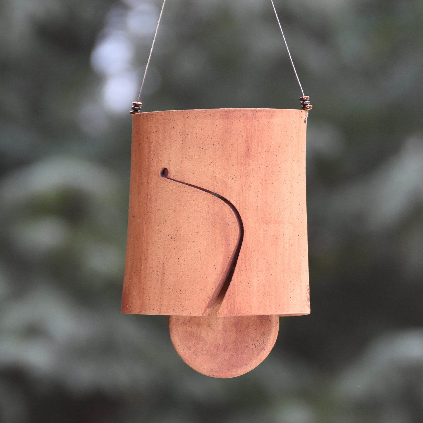 Modern Ceramic Wind Chime with Rustic Charm