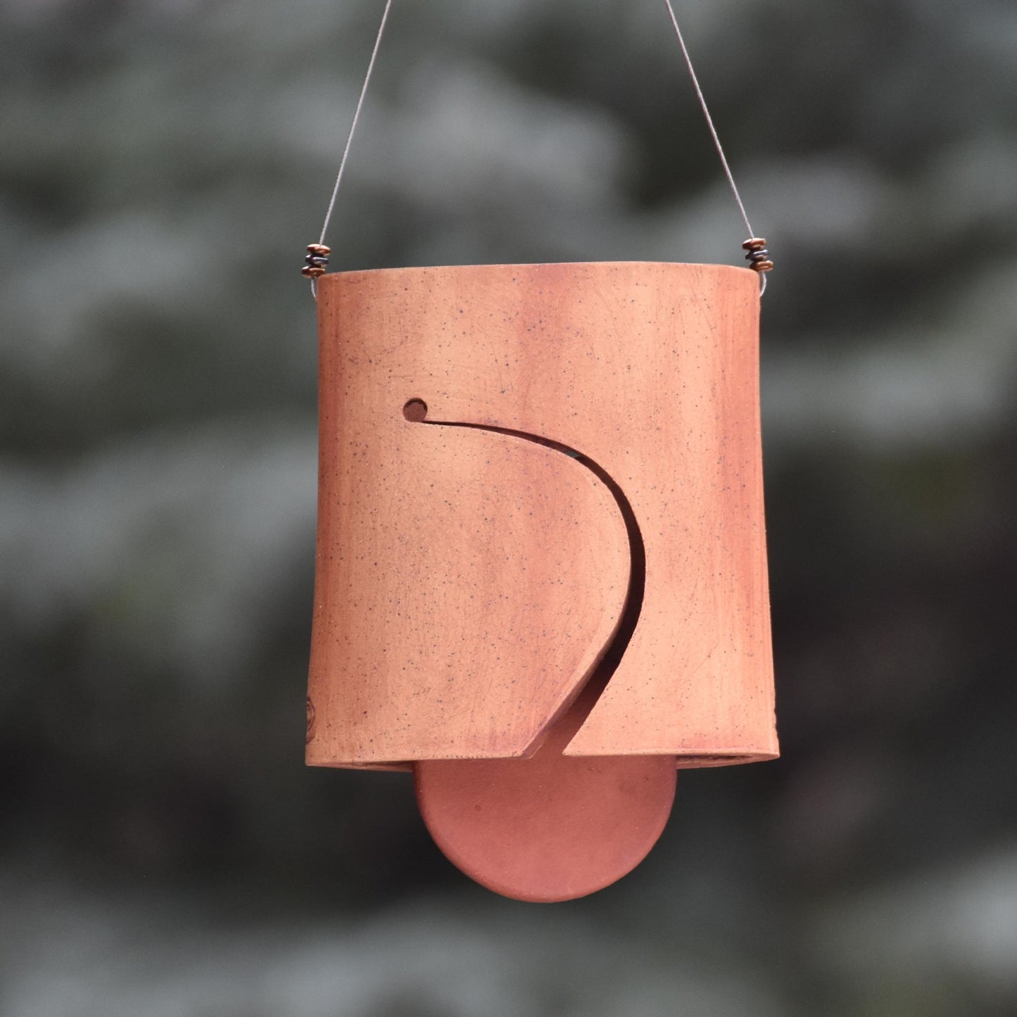 Modern Ceramic Wind Chime with Rustic Charm