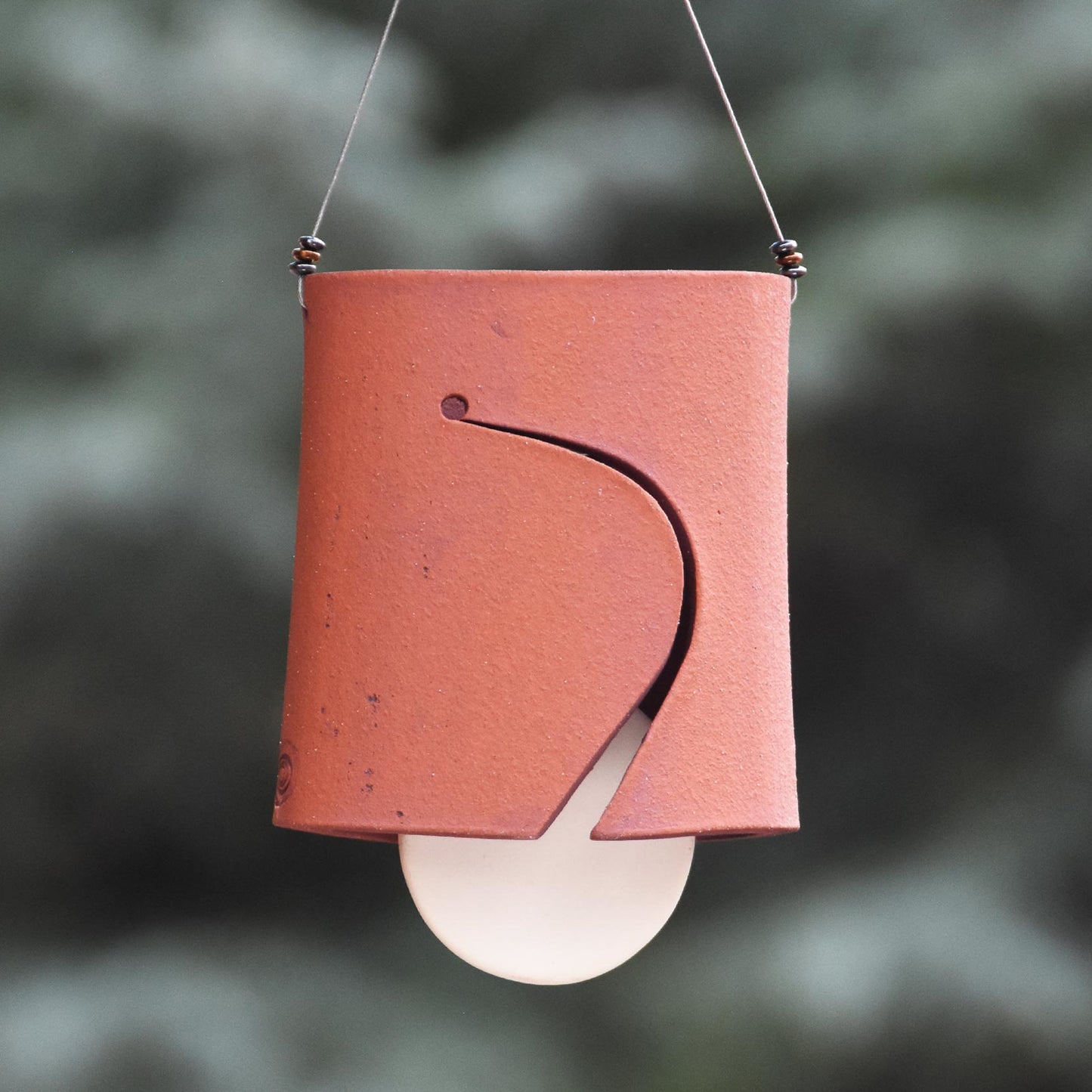 Modern Ceramic Wind Chime in Terra Cotta