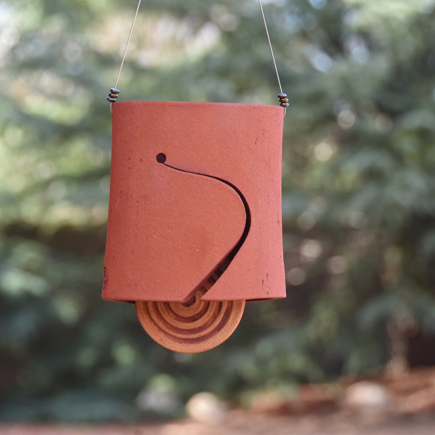 Modern Ceramic Wind Chime in Sedona Red