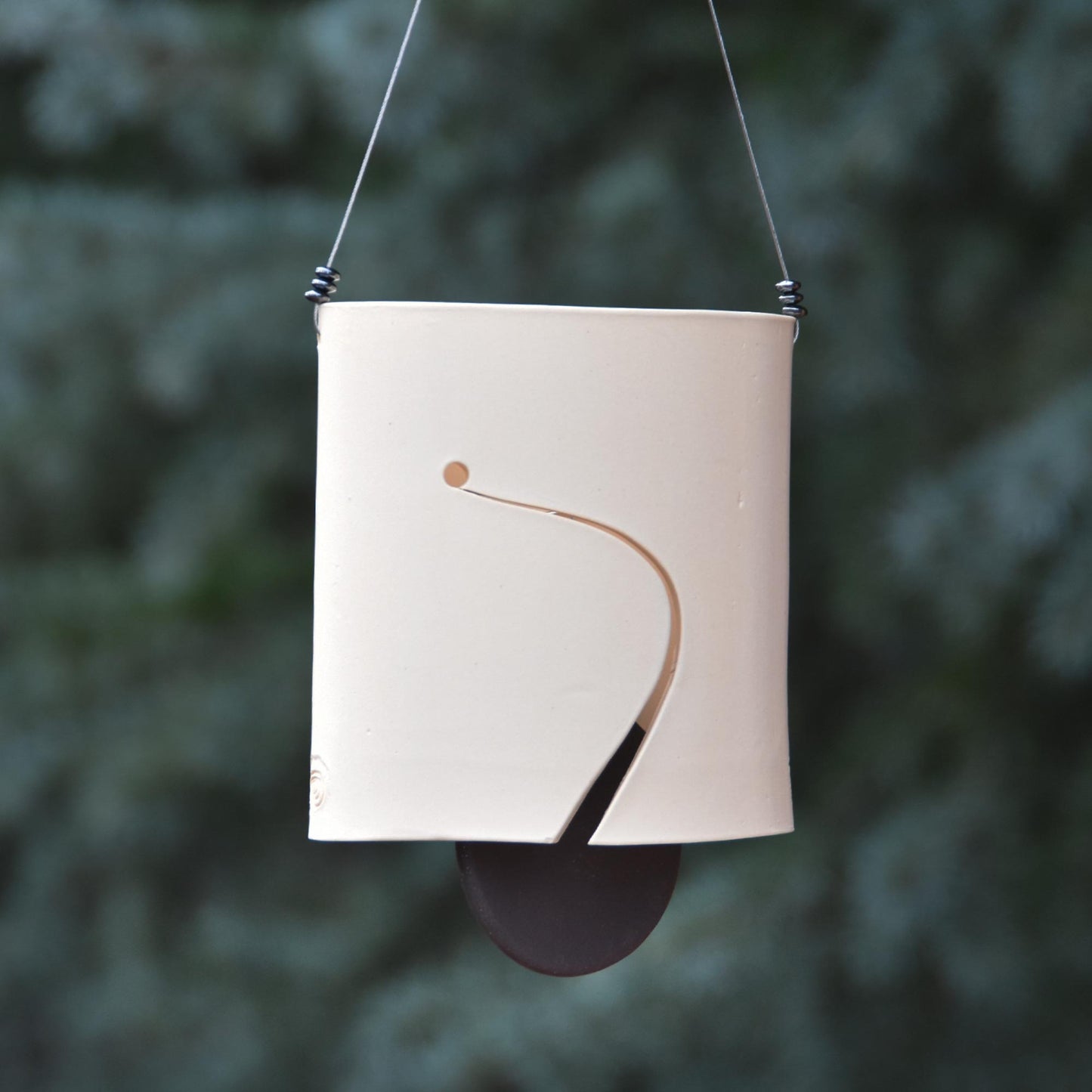 Modern Ceramic Wind Chime in Elegant White